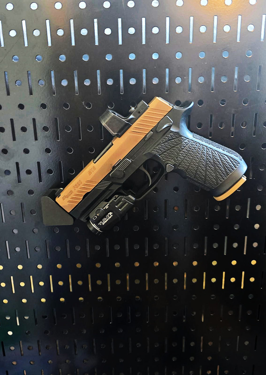 Universal Pegboard Angled Handgun Holder  (Single Product) (BLACK)