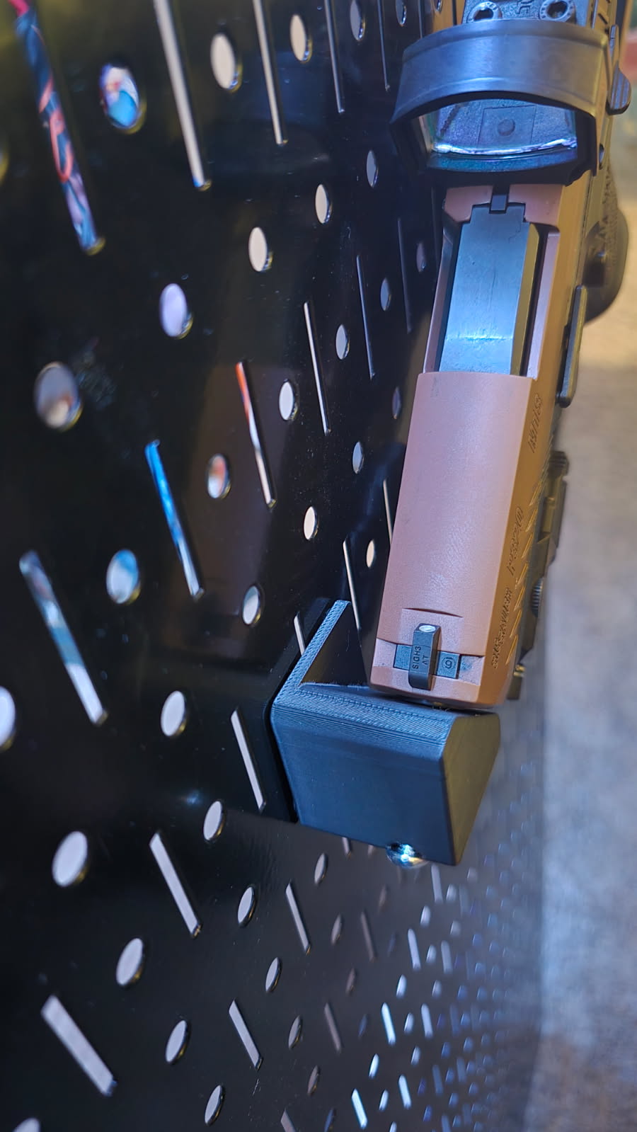 Universal Pegboard Angled Handgun Holder  (Single Product) (BLACK)